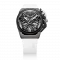 Černé pánské hodinky Mazzucato Watches s gumovým páskem RIM Gt Black / White - 42MM Automatic
