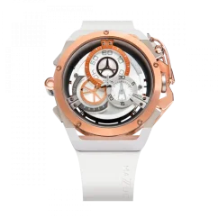 Men's Mazzucato gold watch with rubber strap Rim Sport Gold / White - 48MM Automatic