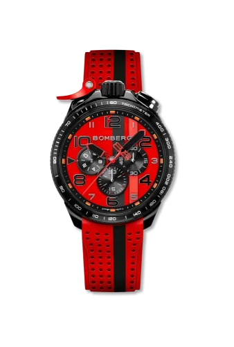 Montre Bomberg Watches pour hommes en noir avec élastique Racing MONZA 45MM
