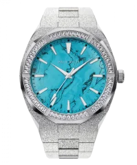 Stříbrné pánské hodinky Paul Rich s ocelovým páskem Frosted Star Dust Azure Dream - Silver 45MM