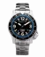 Relógio Momentum Watches prata para homens com pulseira de aço Torpedo Blast Eclipse Solar Blue 44MM