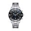 Relógio Davosa de prata para homem com pulseira de aço Nautic Star Chronograph - Silver/Blue 43,5MM