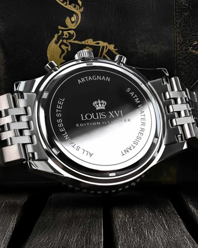 Stříbrné pánské hodinky Louis XVI s ocelovým páskem Artagan 3420 - Silver 47.5MM