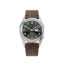Stříbrné pánské hodinky Praesidus s koženým páskem Rec Spec - White Sunray Brown Leather 38MM Automatic