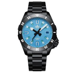 Men's black Phoibos watch with steel strap Apollo PY056BX - Automatic 39MM