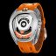 Tsar Bomba Watch zilveren herenhorloge met rubberen band TB8213 - Silver / Orange Automatic 44MM