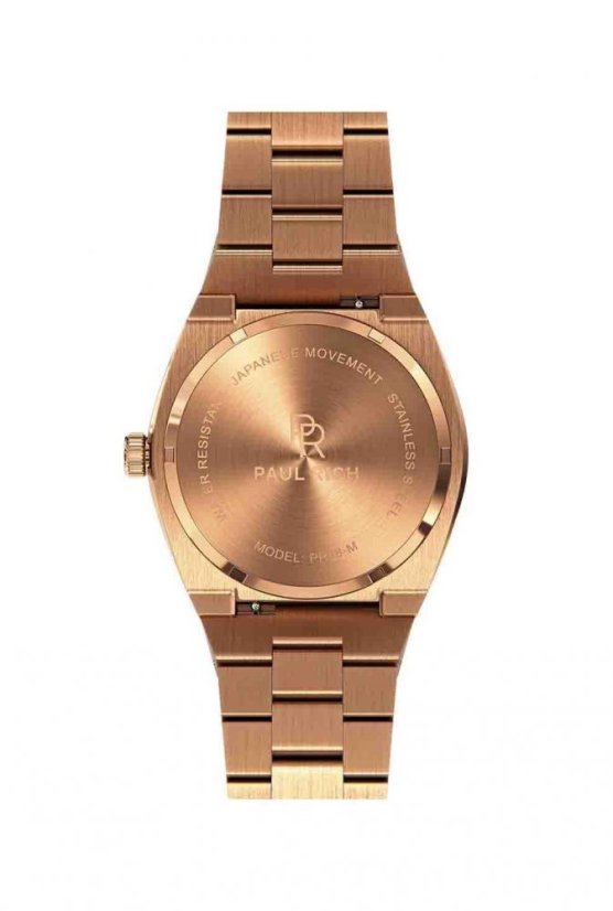 Men's Paul Rich gold watch with steel strap Frosted Star Dust - Rose Gold 42MM