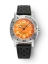 Men's silver Nivada Grenchen watch with leather strap Orange Depthmaster 14127A10 39MM Automatic