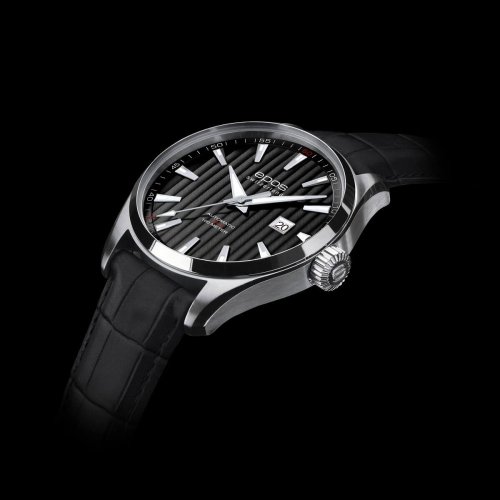 Strieborné pánske hodinky Epos s koženým pásikom Passion 3401.132.20.15.25 43 MM Automatic
