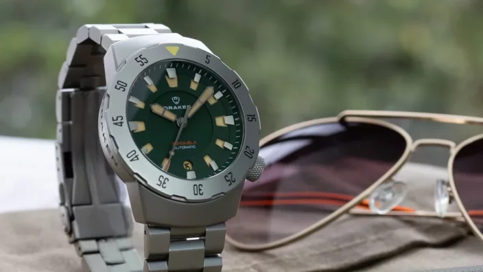 Relógio Draken de prata para homem com pulseira de aço Benguela – Green ETA 2824-2 Steel 43MM Automatic