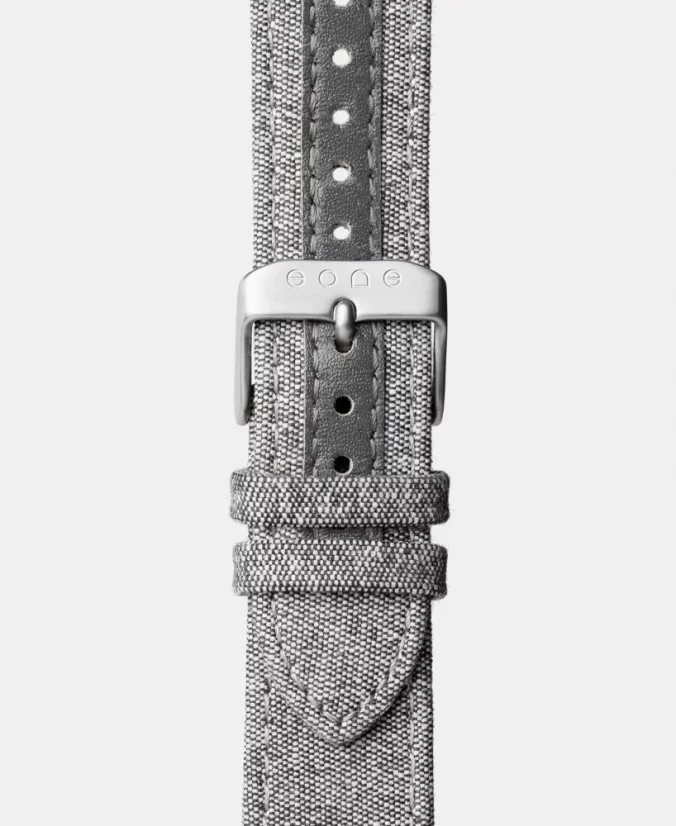 Strieborné pánske hodinky Eone s koženým opaskom Bradley Compass Gold - Silver 40MM