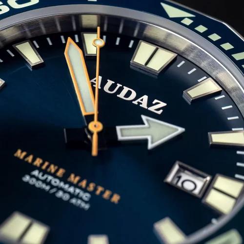 Strieborné pánske hodinky Audaz Watches s oceľovým pásikom Marine Master ADZ-3000-02 - Automatic 44MM