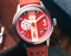 Montre Ferro & Company pour hommes en argent avec bracelet en cuir Race Master Automatic Red 39MM Automatic