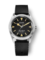 Reloj Nivada Grenchen plata para hombre con banda de goma Super Antarctic 32024A01 38MM Automatic