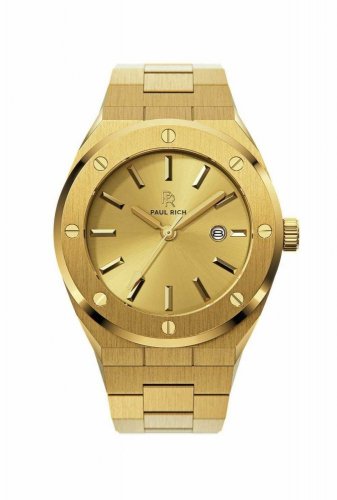 Złoty zegarek męski Paul Rich ze stalowym paskiem Midas Touch 42MM