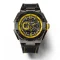 Zwart herenhorloge van Nsquare met leren riem SnakeQueen Gray / Yellow 46MM Automatic