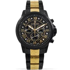 Čierne pánske hodinky Louis XVI s oceľovým pásikom Palais Royale 1091 - Black 43MM