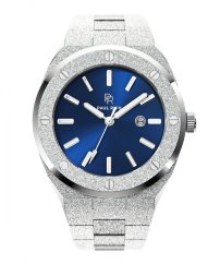 Men's silver Paul Rich Signature watch with steel strap Signature Frosted Barons Blue 45MM
