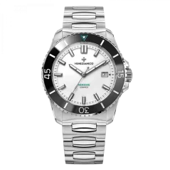 Men's Venezianico silver watch with steel strap Nereide Ceramica 4521531C 42MM Automatic
