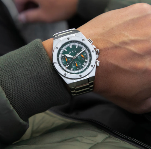 Ασημένιο ρολόι NYI Watches για άντρες με ιμάντα από χάλυβα Ludlow - Silver 41MM