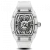 Srebrny zegarek męski Ralph Christian z gumką The Ghost - Transparent White Automatic 43MM