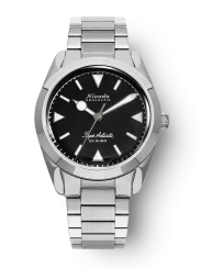 Strieborné pánske hodinky Nivada Grenchen s oceľovým pásikom Super Antarctic 32025A20 38MM Automatic