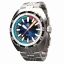 Zilverkleurig herenhorloge van NTH Watches met stalen band DevilRay No Date - Silver / Blue Automatic 43MM