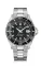 Męski srebrny zegarek Delma Watches ze stalowym paskiem Santiago Silver / Black 43MM Automatic