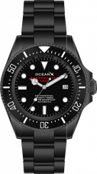 Men's black Ocean X watch with steel strap SHARKMASTER 1000 SMS1021 - Black Automatic 44MM