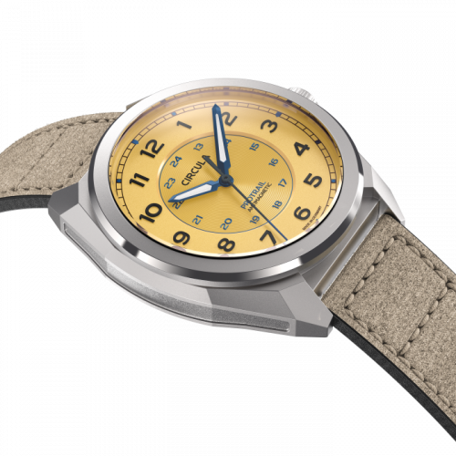 Men's silver Circula Watch with leather strap ProTrail - Sand 40MM Automatic
