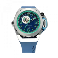 Men's Mazzucato black watch with rubber strap RIM Scuba Black / Blue - 48MM Automatic