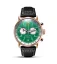 Montre Ferro & Company pour hommes en or avec bracelet en cuir AGL 2 Chronograph Green / Rose Gold 42MM