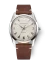 Zilverkleurig herenhorloge van Nivada Grenchen met leren band Antarctic 35001M14 35MM