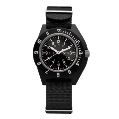 Montre Marathon Watches pour homme en noir avec un bracelet en nylon Black Pilot's Navigator 41MM