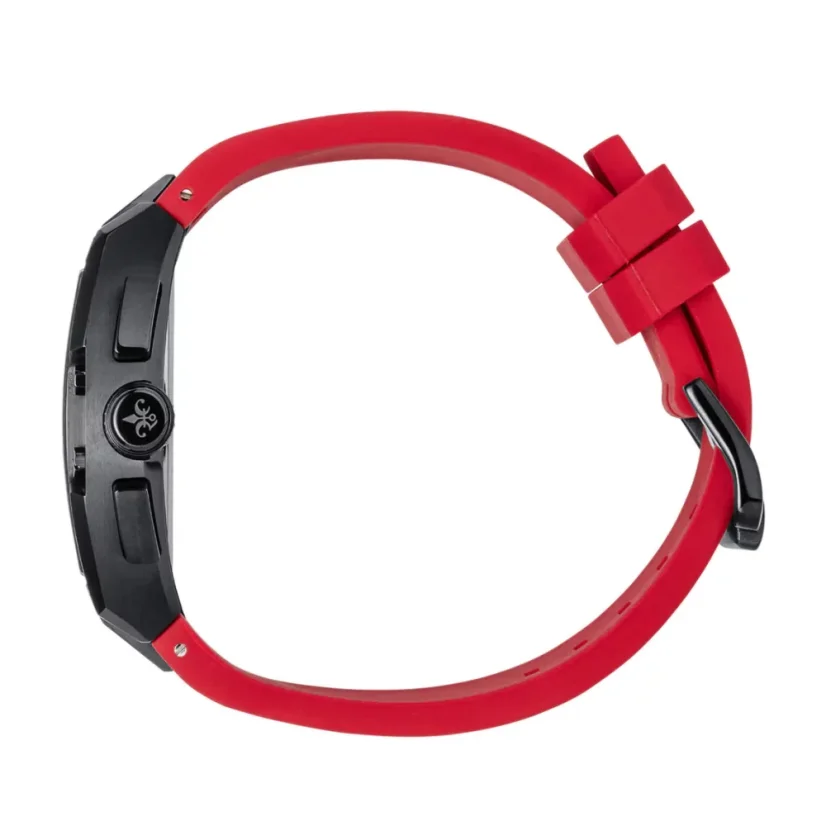 Men's black Ralph Christian watch with a rubber band The Intrepid Sport - Racing Red 42,5MM