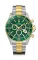 Strieborné pánske hodinky Delma Watches s ocelovým pásikom Santiago Chronograph Silver / Gold Green 43MM