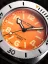 Men's silver Nivada Grenchen watch with leather strap Orange Depthmaster 14127A17 39MM Automatic