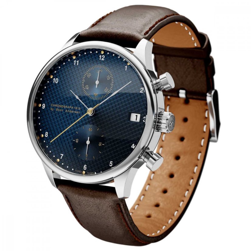 Men's silver About Vintage watch with genuine leather belt