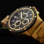 Zlaté pánské hodinky Louis XVI s ocelovým páskem Frosted Le Monarque 1211 - Gold 42MM