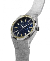 Stříbrné pánské hodinky Paul Rich s ocelovým páskem Banana Split Frosted Star Dust - Silver 45MM Limited edition