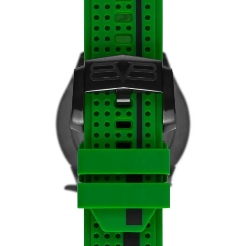 Crni muški sat Bomberg Watches s gumicom RACING 4.4 Green 45MM