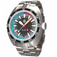 Relógio NTH Watches de prata para homem com pulseira de aço DevilRay With Date - Silver / Black Automatic 43MM