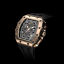 Tsar Bomba Watch gouden herenhorloge met rubberen band TB8204Q - Gold / Black 43,5MM