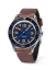 Męski srebrny zegarek Undone Watches ze skórzanym paskiem Basecamp Classic Blue 40MM Automatic