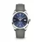 Srebrny zegarek męski Milus Watches ze skórzanym paskiem Snow Star Ice Blue 39MM Automatic
