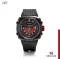Zwart herenhorloge van Nsquare met rubberen band NSQUARE NICK II Black / Red 45MM Automatic