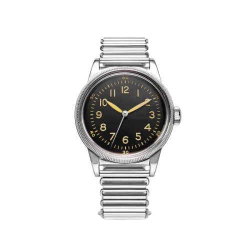Reloj Praesidus plata de caballero con correa de acero A-11 Type 44 Patina 38MM