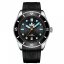 Zwart herenhorloge Phoibos Watches met een rubberen band Wave Master PY010CR - Automatic 42MM