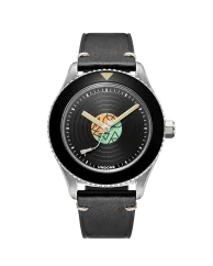 Men's silver Undone Watch with leather strap Legends of Rock | Led Zeppelin 40MM Automatic