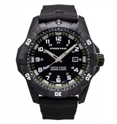 Orologio da uomo ProTek Watches di colore nero con cinturino in caucciù Official USMC Series 1015 42MM